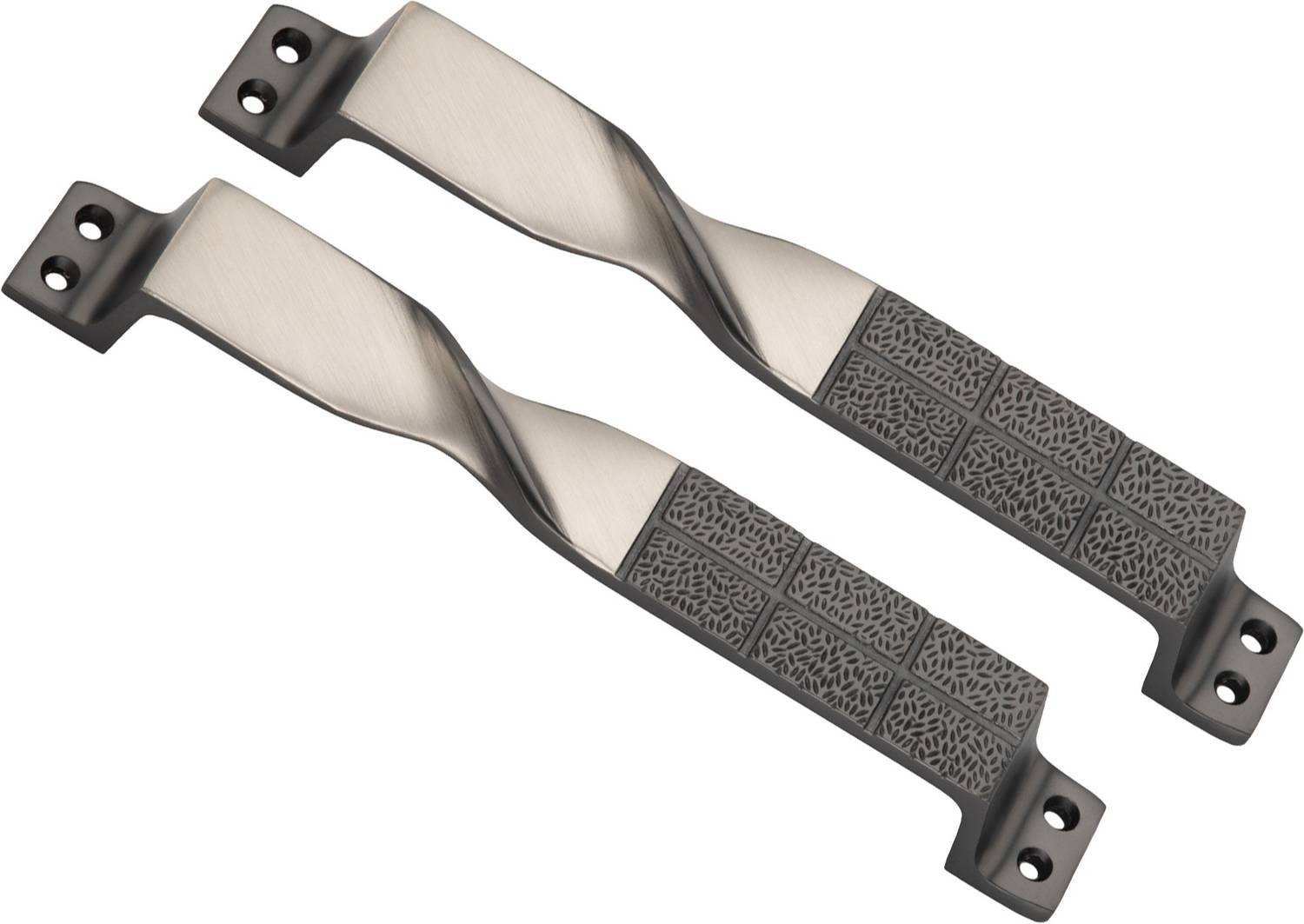 BUCKLER Twist, Zinc Alloy-Black Silver Matt, 8 Inch Main Door|Cabinet|Wardrobe Handles Zinc Door Handle