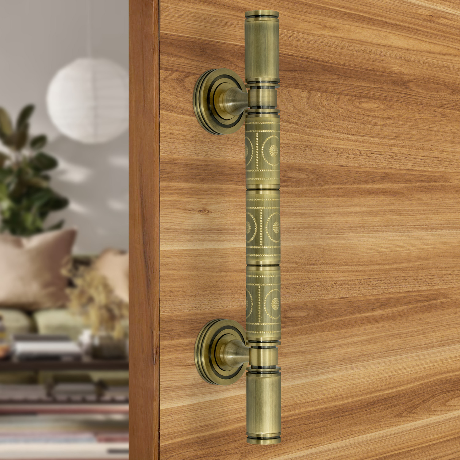 Image of Plantex Main Door Handle /12 inch Pull-Push Handle for Home /Office /Hotel -(Brass Antique) Brass Door Handle
