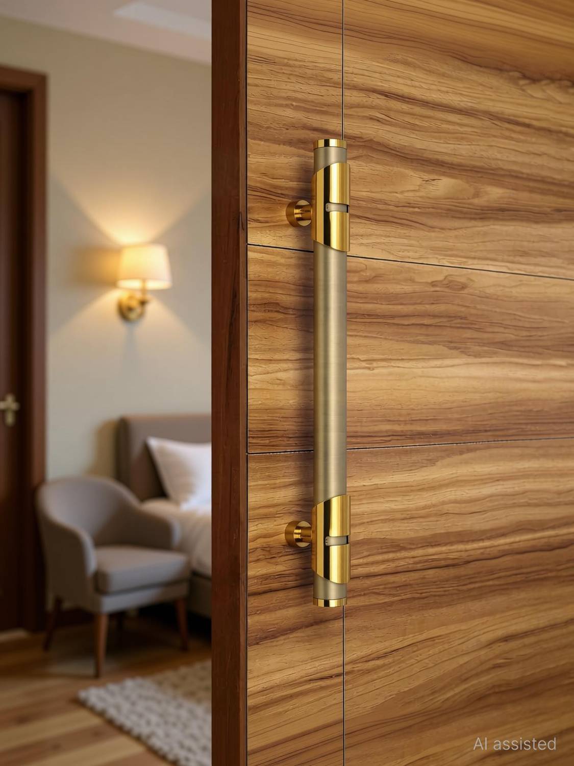Bzcarts 18 Inch Antique Gold Door Handle - Image 1
