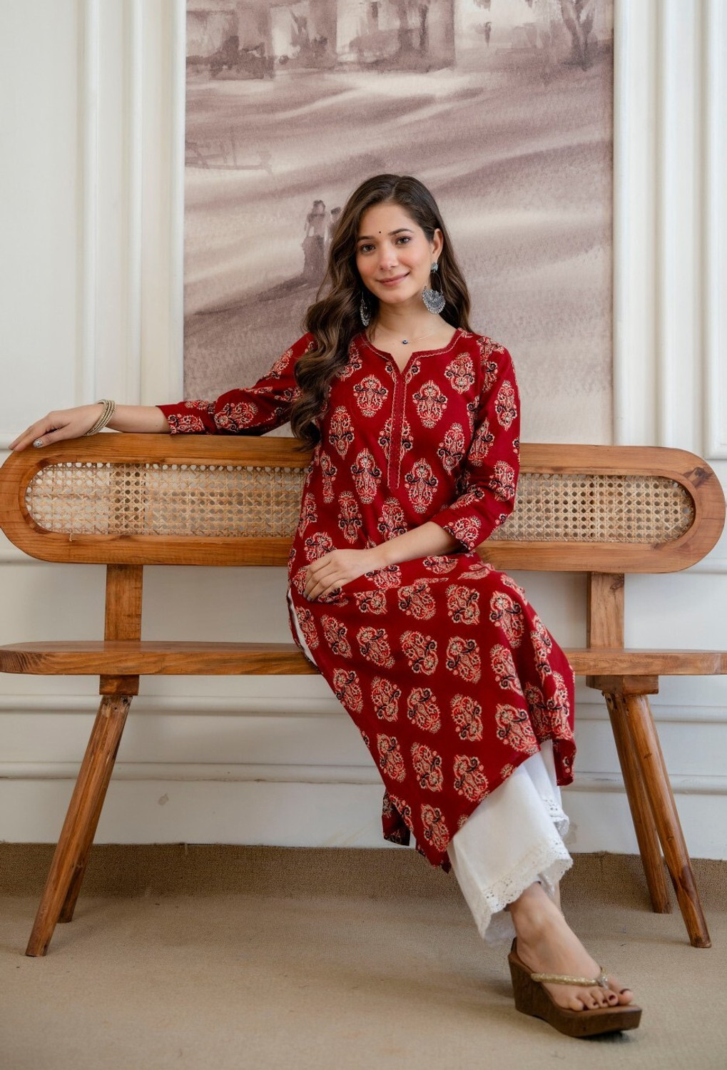 Image of Angira Jaipur Women Printed A-line Kurta