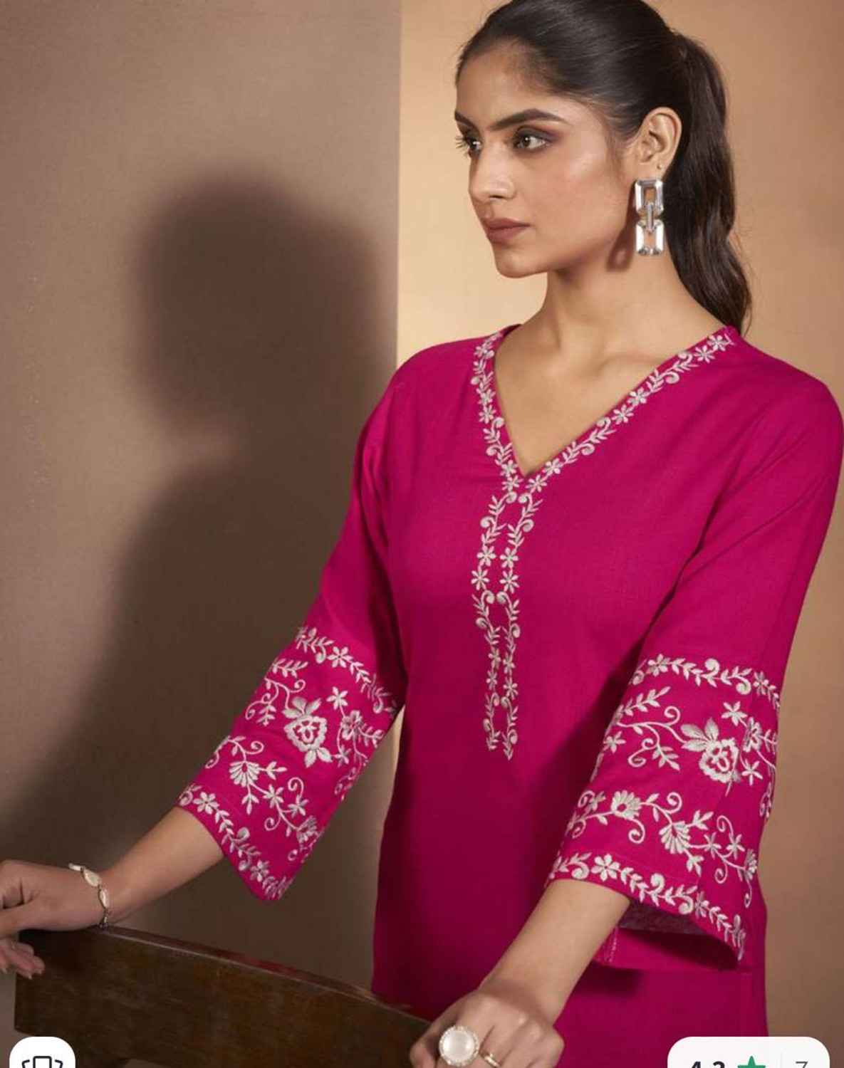 Image of Emica Women Embroidered Straight Kurta