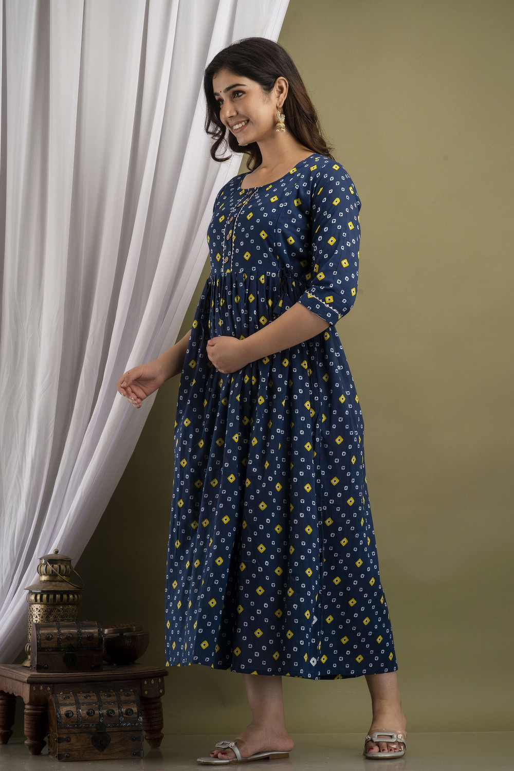Image of Madfury Women Printed Anarkali Kurta