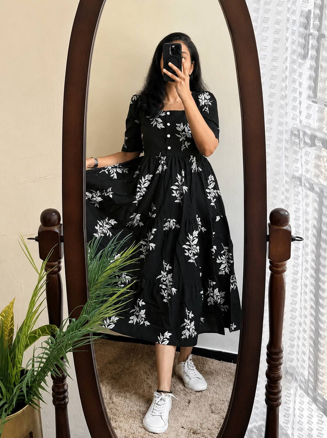 Trendjio Women Floral Print, Printed Viscose Rayon A-line Kurta (