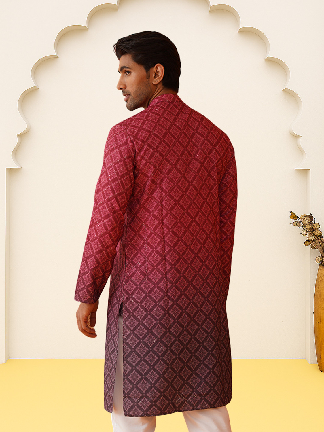 Image of Jompers Men Printed Straight Kurta