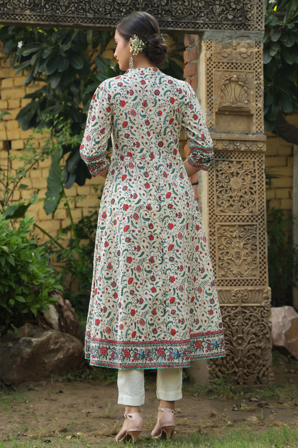 Image of Juniper Women Printed Flared Kurta