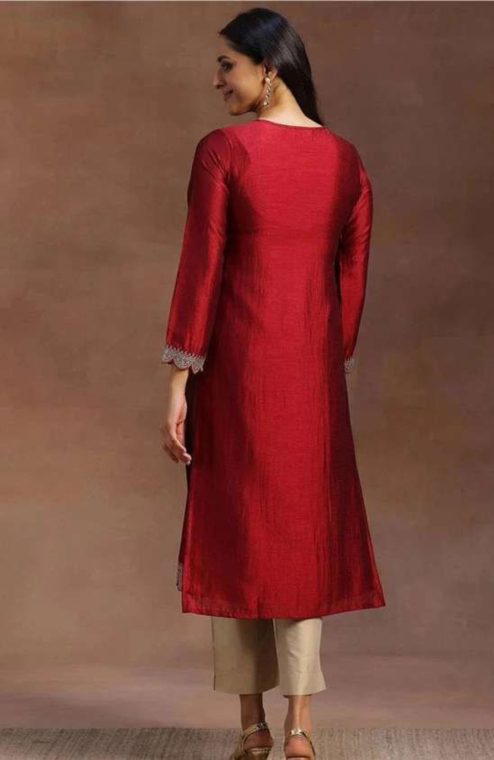 Image of NARACHI TEXWORLD Women Embroidered A-line Kurta