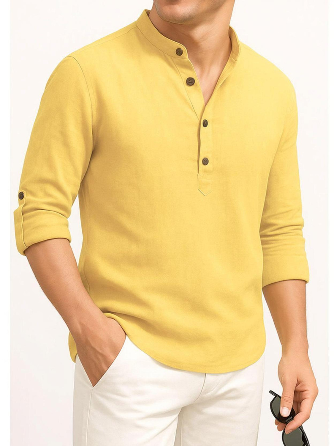 Image of DENEEJA Men Self Design Straight Kurta