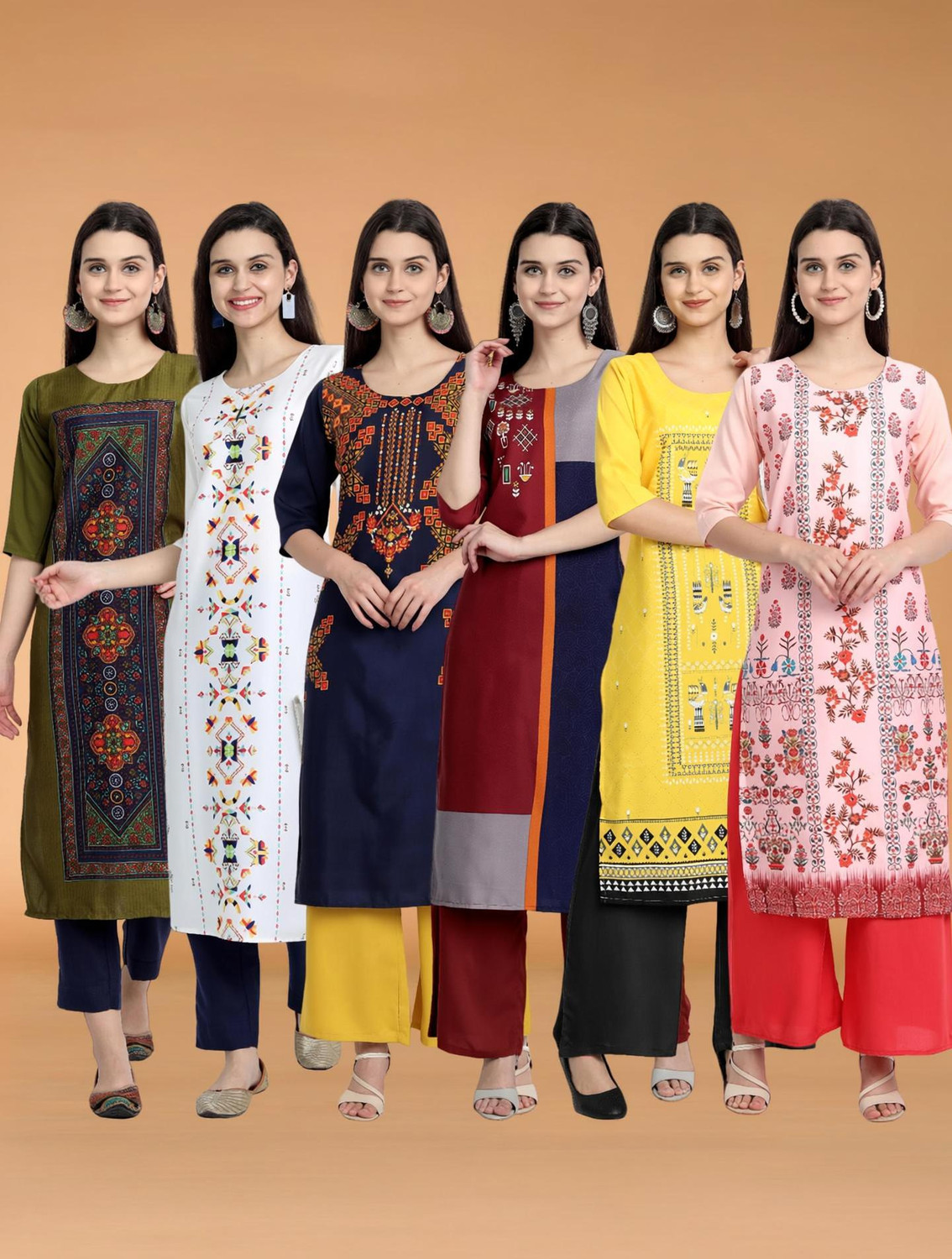 Image of 1 Stop Fashion Women Printed A-line Kurta