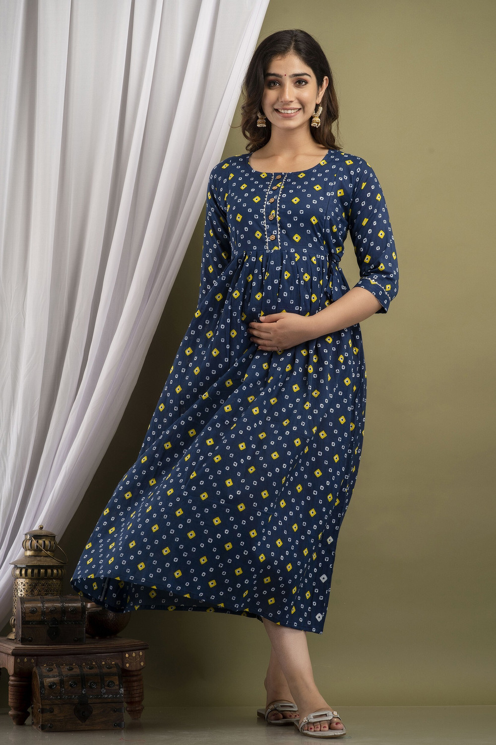 Image of Madfury Women Printed Anarkali Kurta
