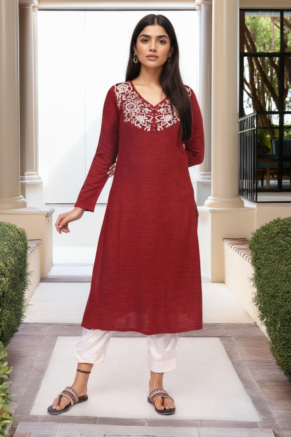 Image of W Women Embroidered A-line Kurta