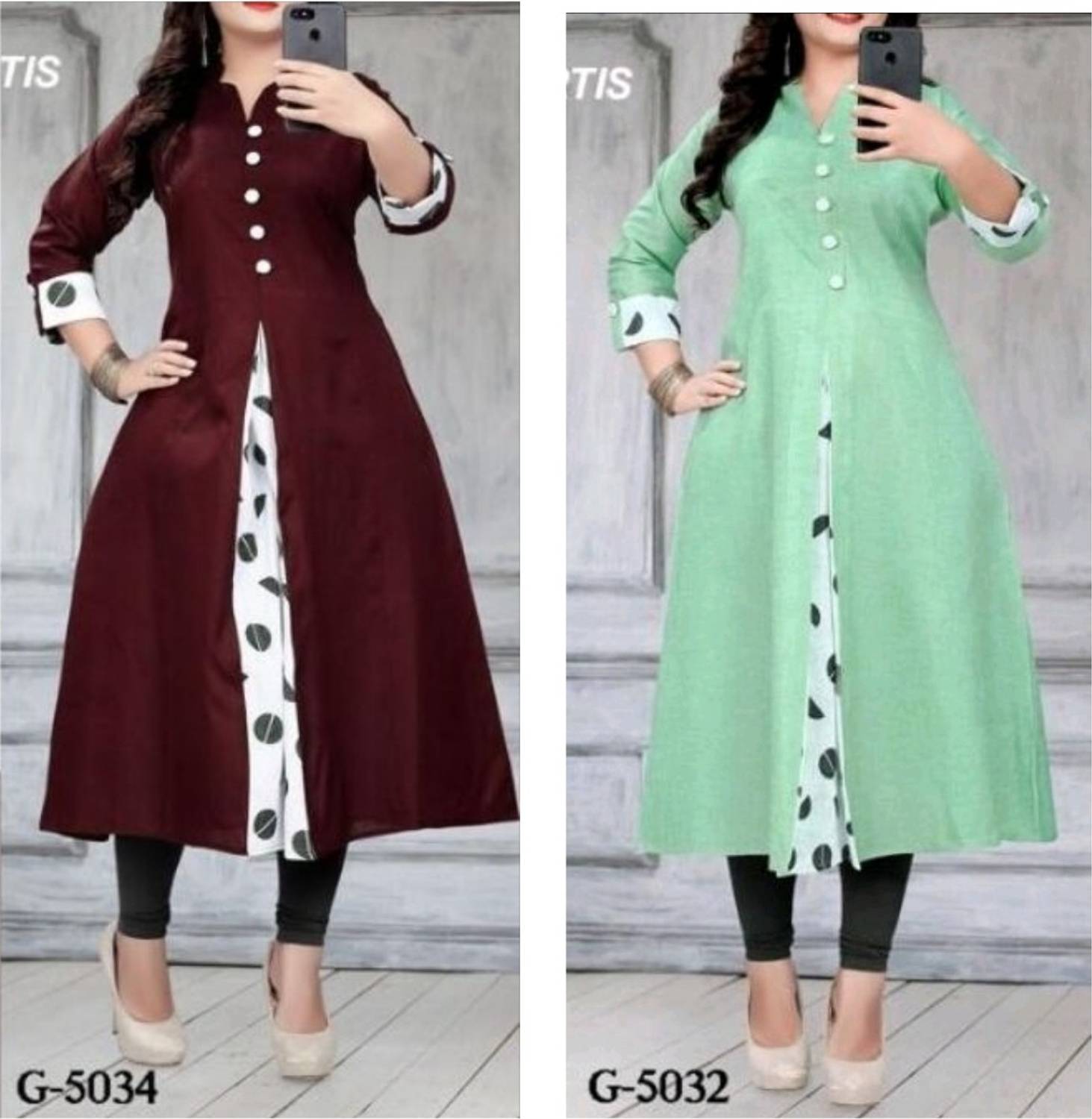 VIVIDH CREATIONSS Pack of 2 Women Printed Cotton Blend Straight K