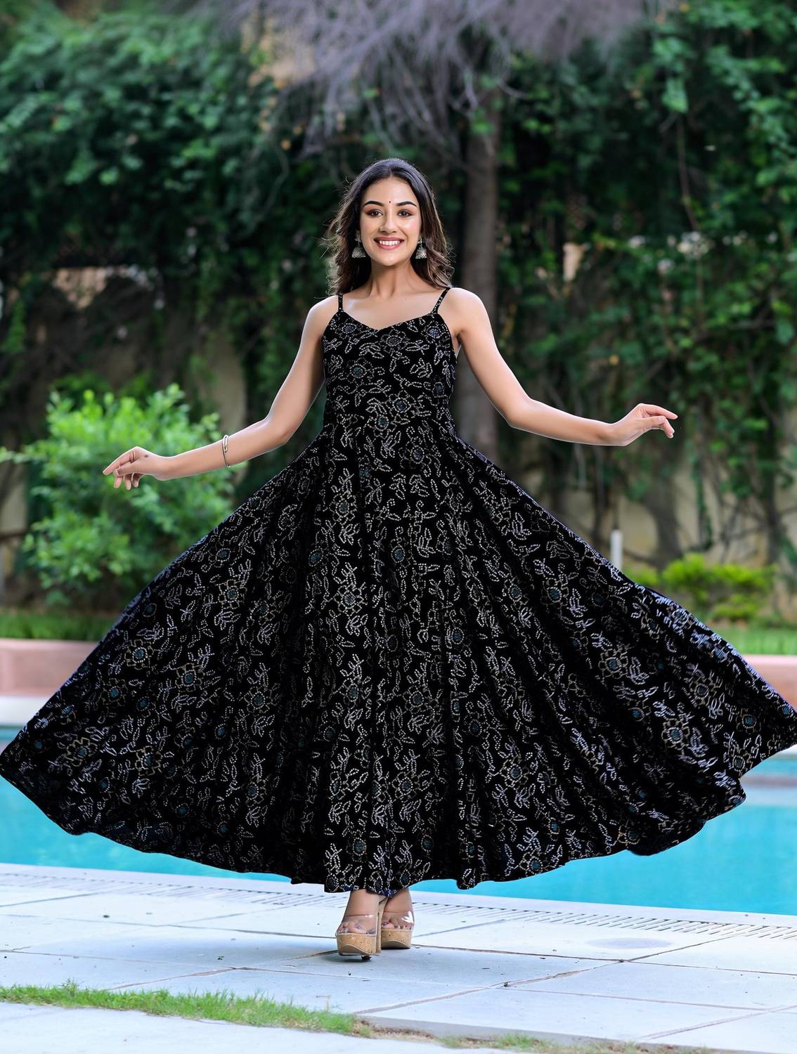Jollity Women Printed Anarkali Kurta