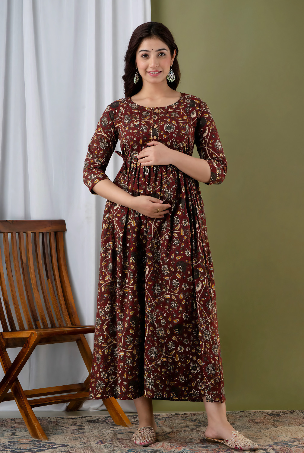 Image of The JD Women Floral Print, Printed Anarkali Kurta