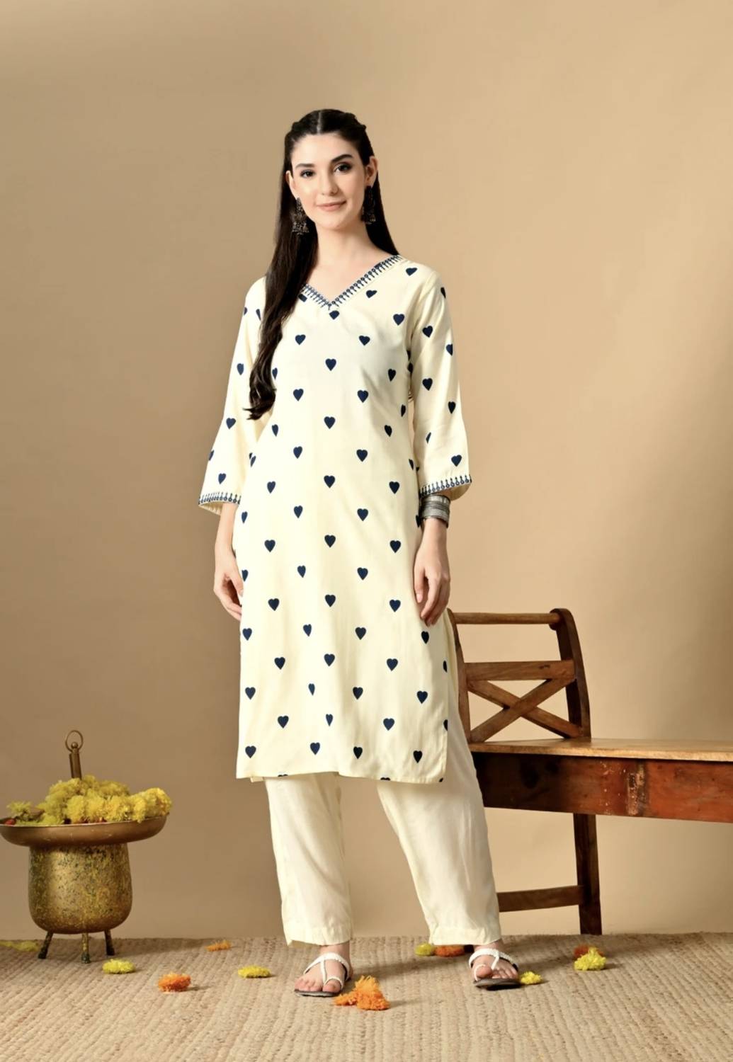 HYTEN Women Multicolor Printed Straight Kurta - Image 4