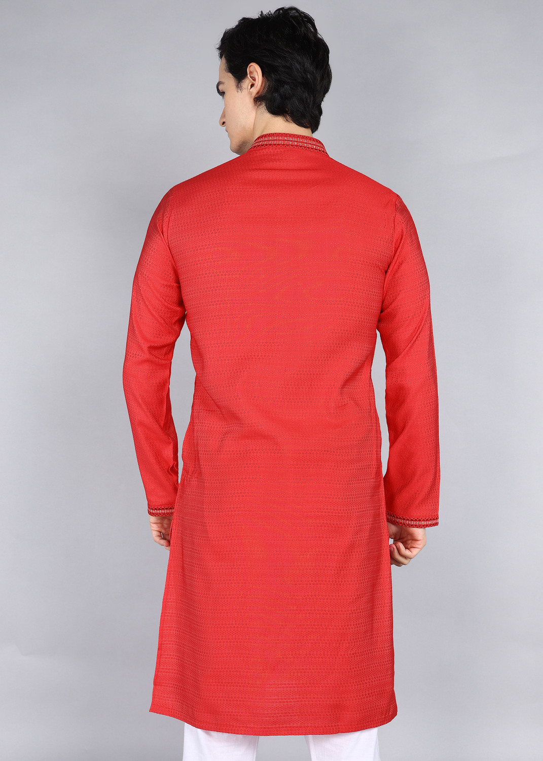 Image of Punya Men Self Design Straight Kurta