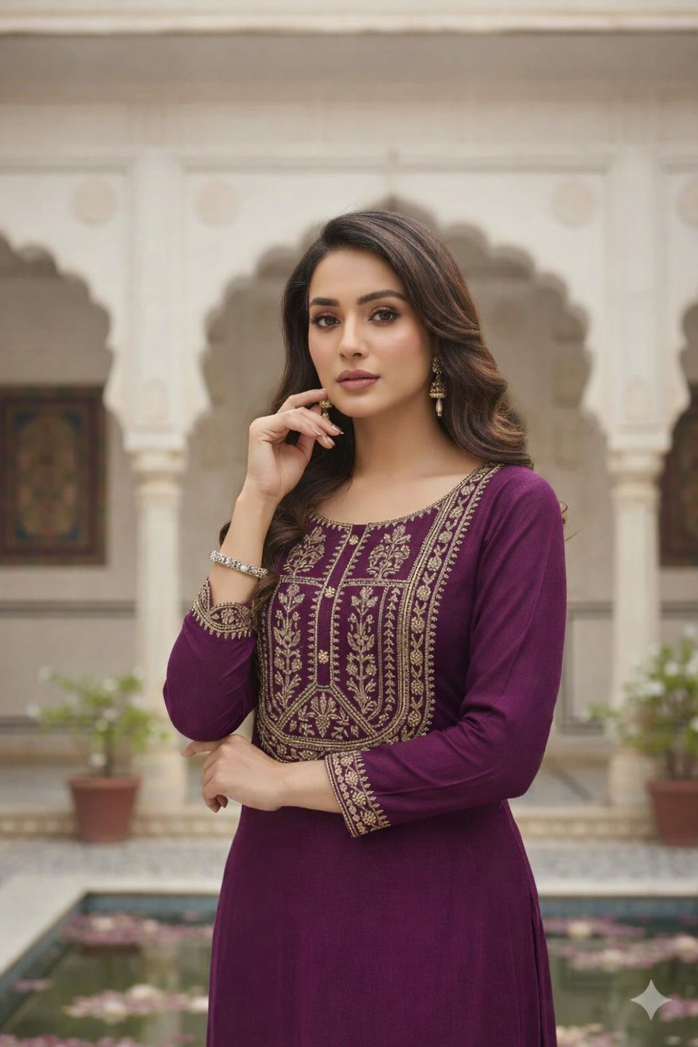 Image of KurtiByHarshita Women Embroidered A-line Kurta