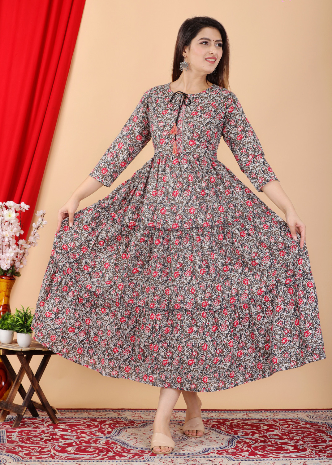 Image of Most Women Printed Flared Kurta