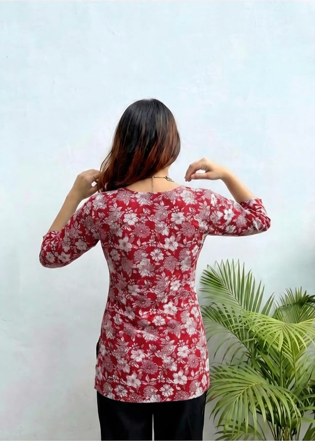 Image of mamtahub Women Floral Print A-line Kurta