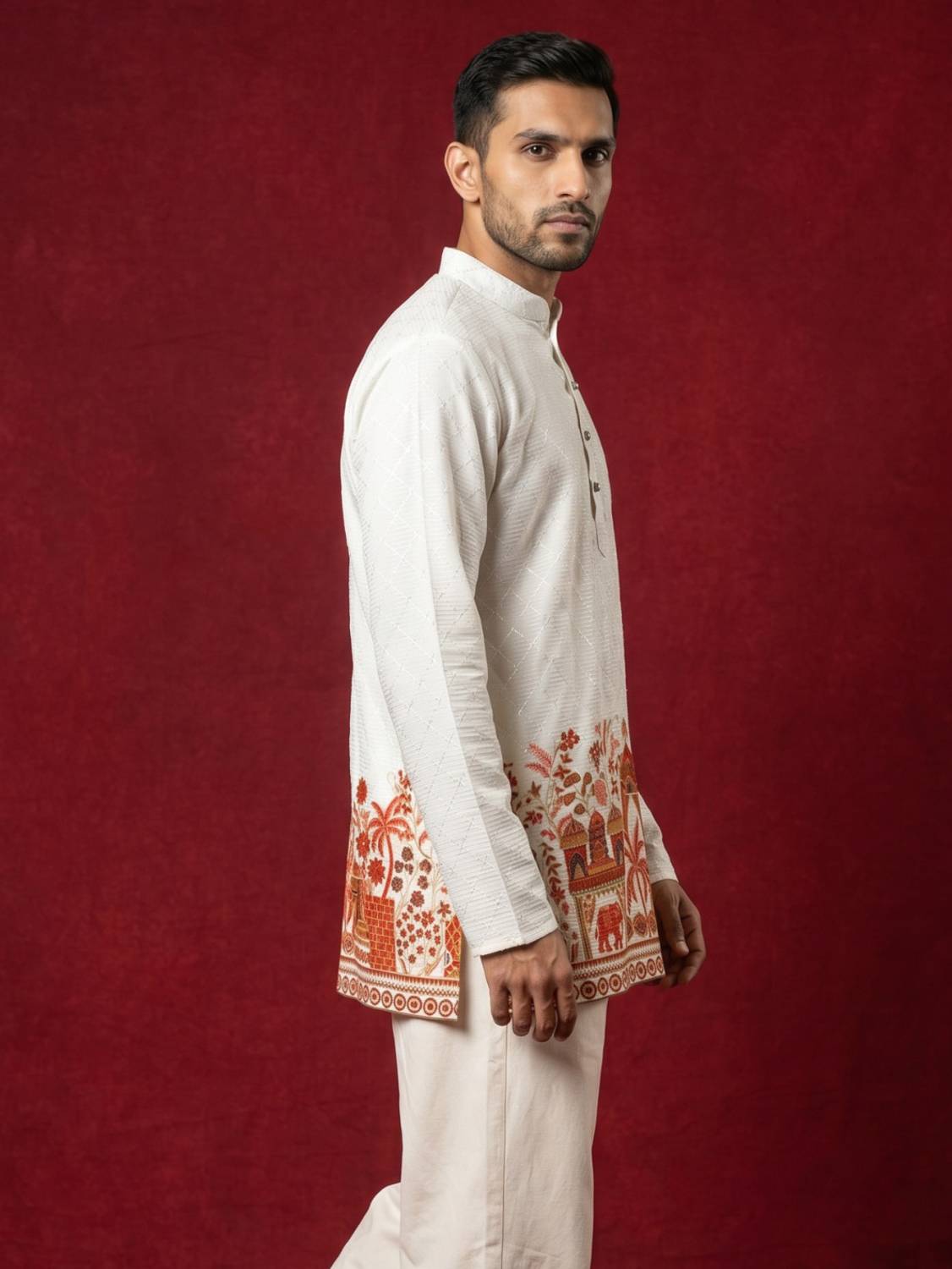 ANOUK Printed Cotton Blend Straight Kurta - Image 3