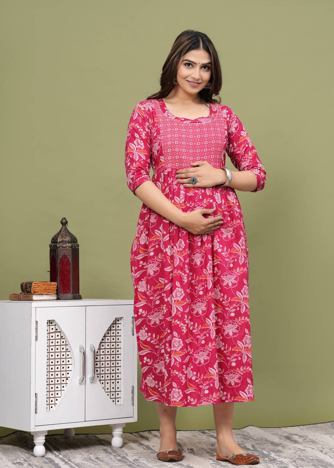 ANUOM Women Maxi Pink Midi/Calf Length Dress