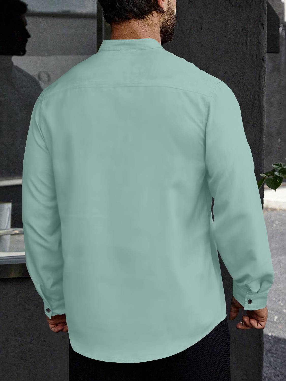 SPOQUE Men Green Printed Straight Kurta - Image 4