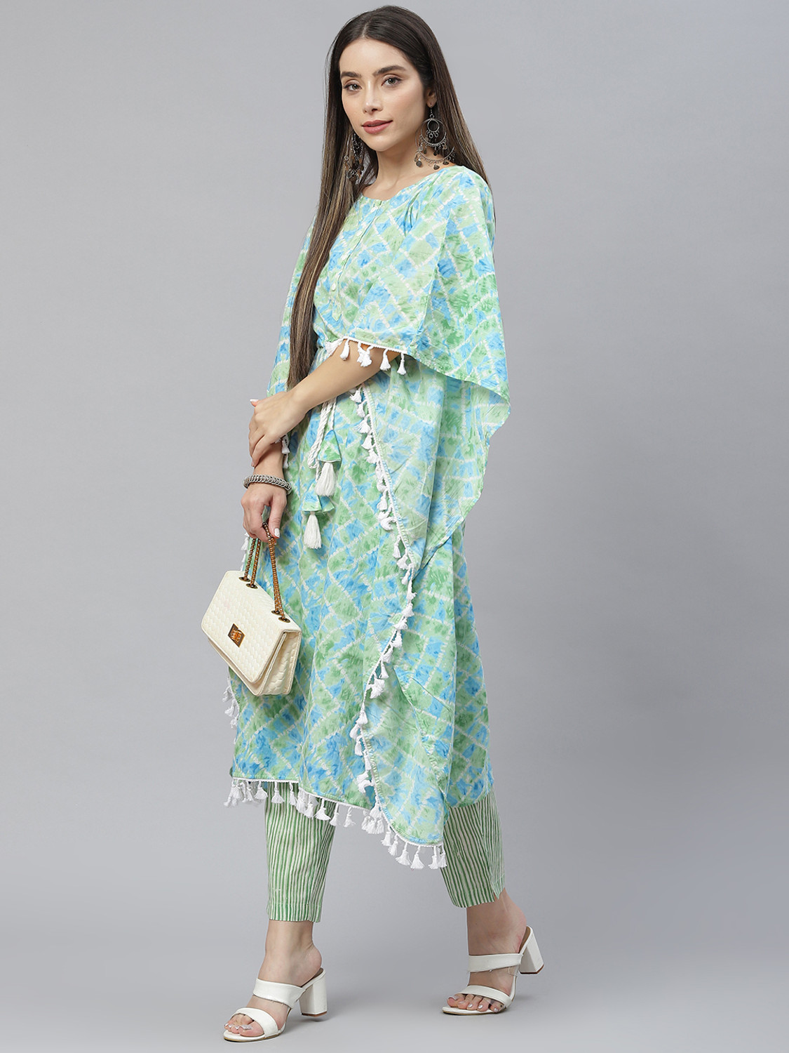 Image of indibelle Women Printed Kaftan Kurta