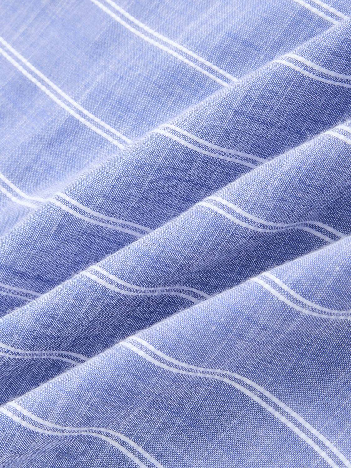 VASTRADO Men Blue Striped Straight Kurta - Image 3