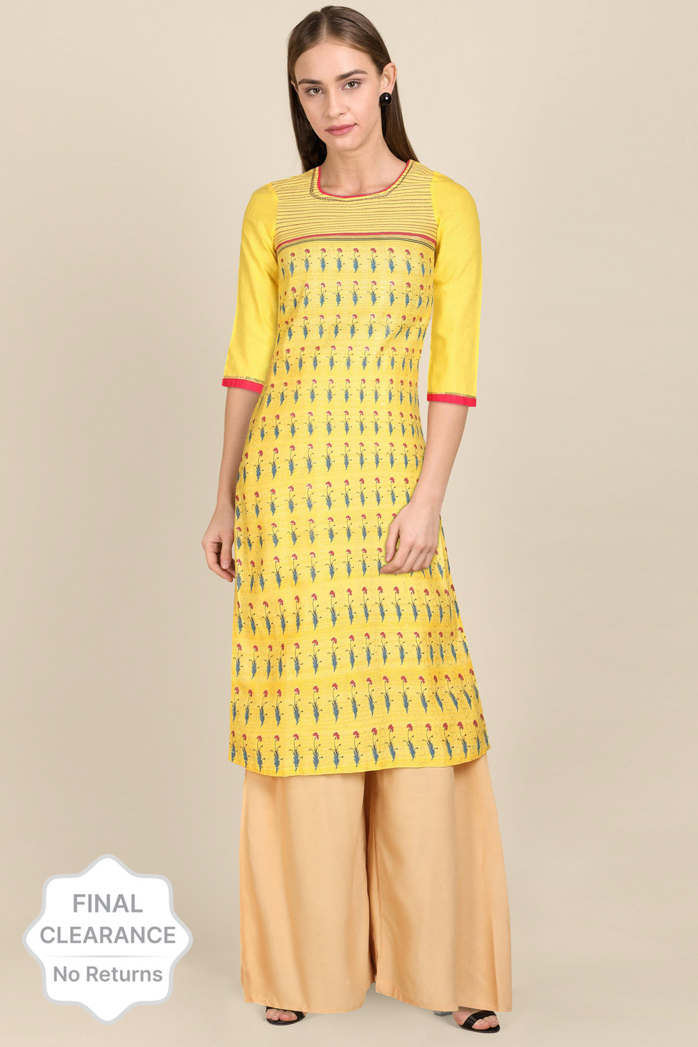 Image of Aurelia Women Floral Print Straight Kurta