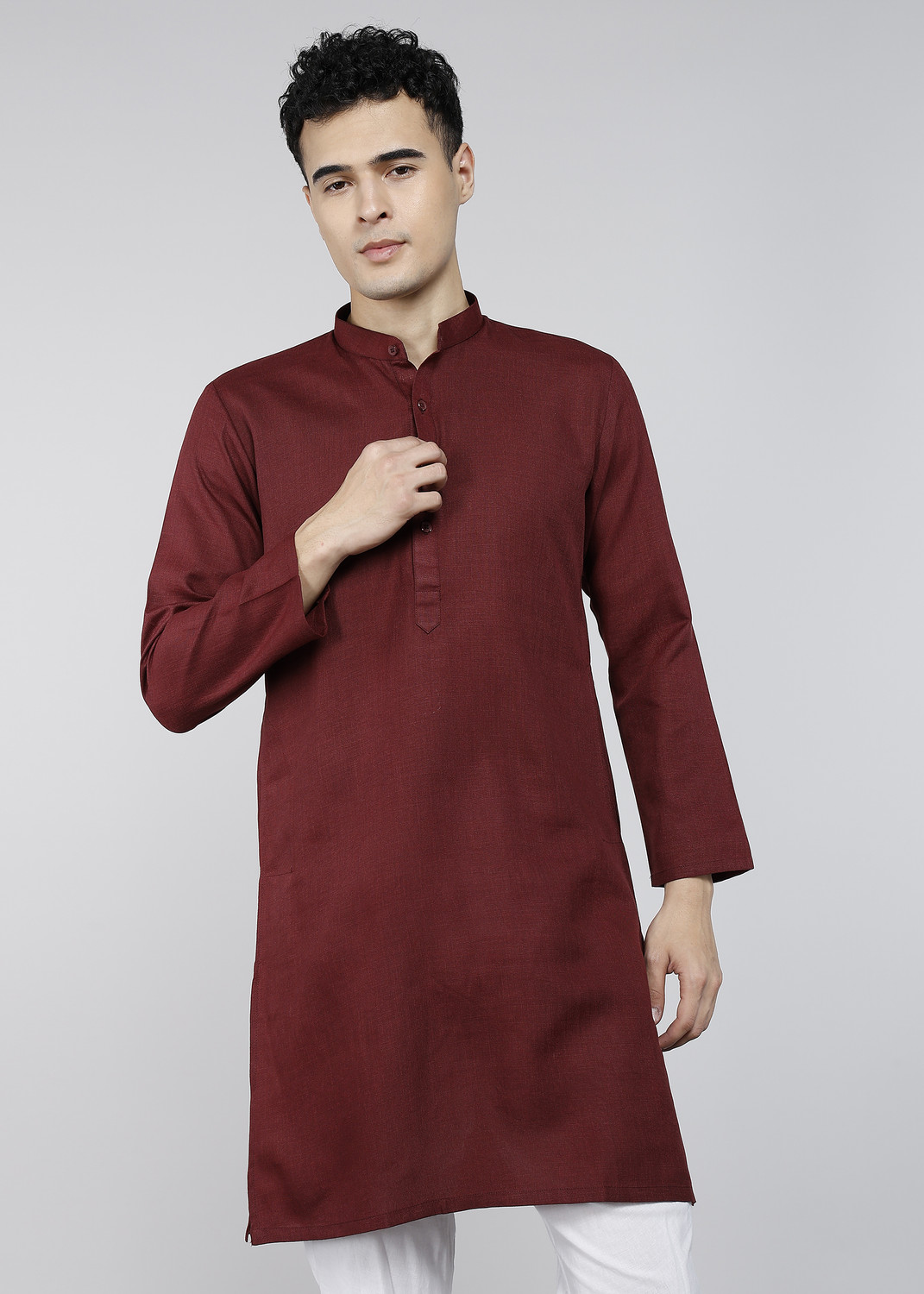 Image of Punya Men Solid Straight Kurta