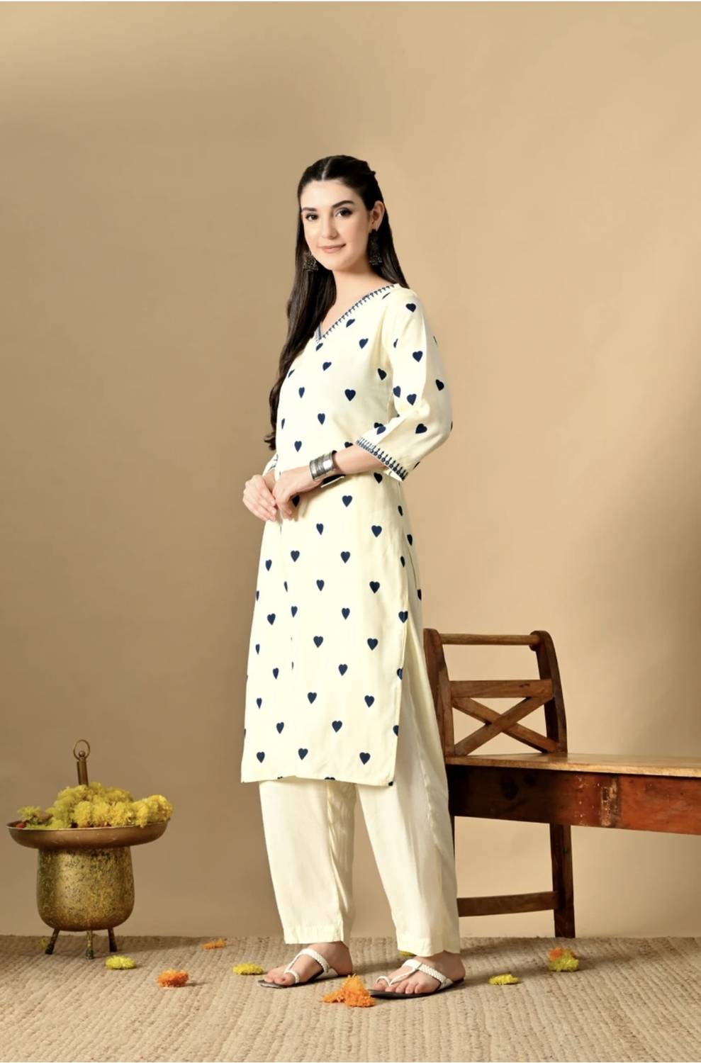 HYTEN Women Multicolor Printed Straight Kurta - Image 3