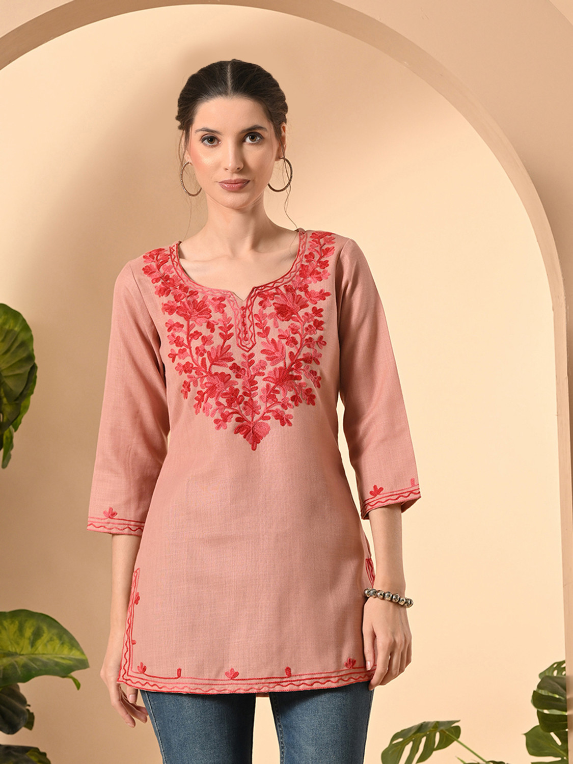 Image of Akshatani Women Embroidered Straight Kurta