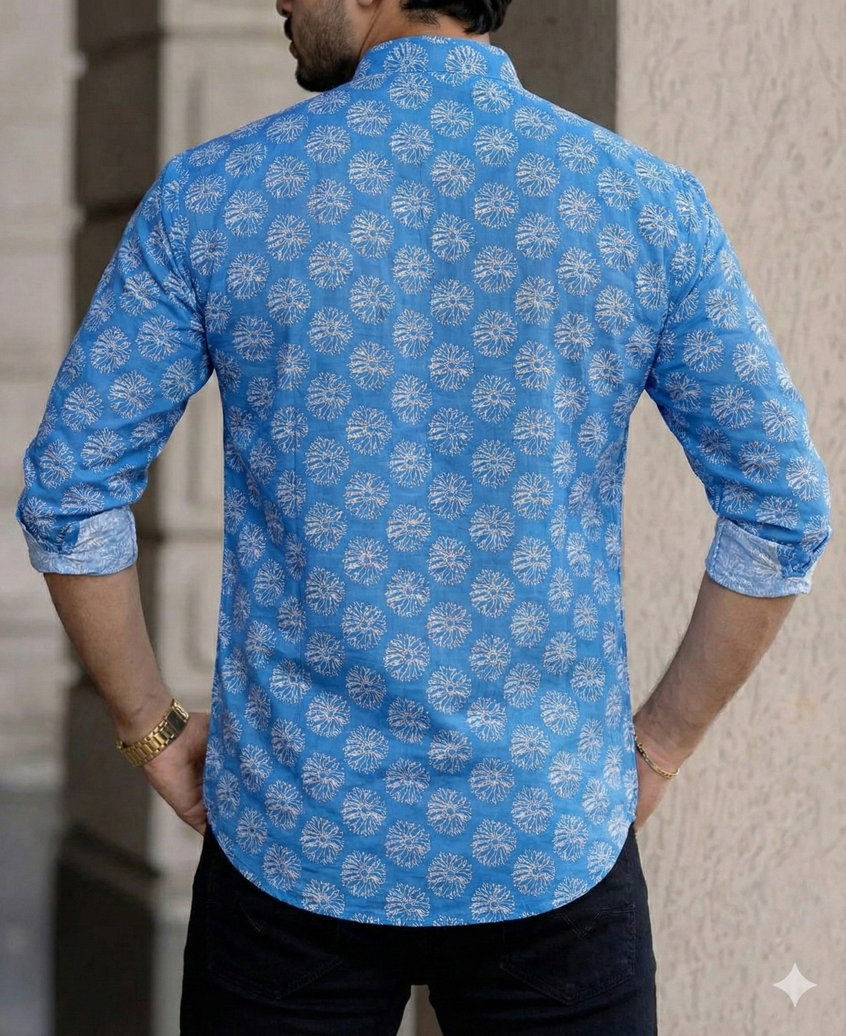 Image of Poltern Men Geometric Print, Printed Straight Kurta
