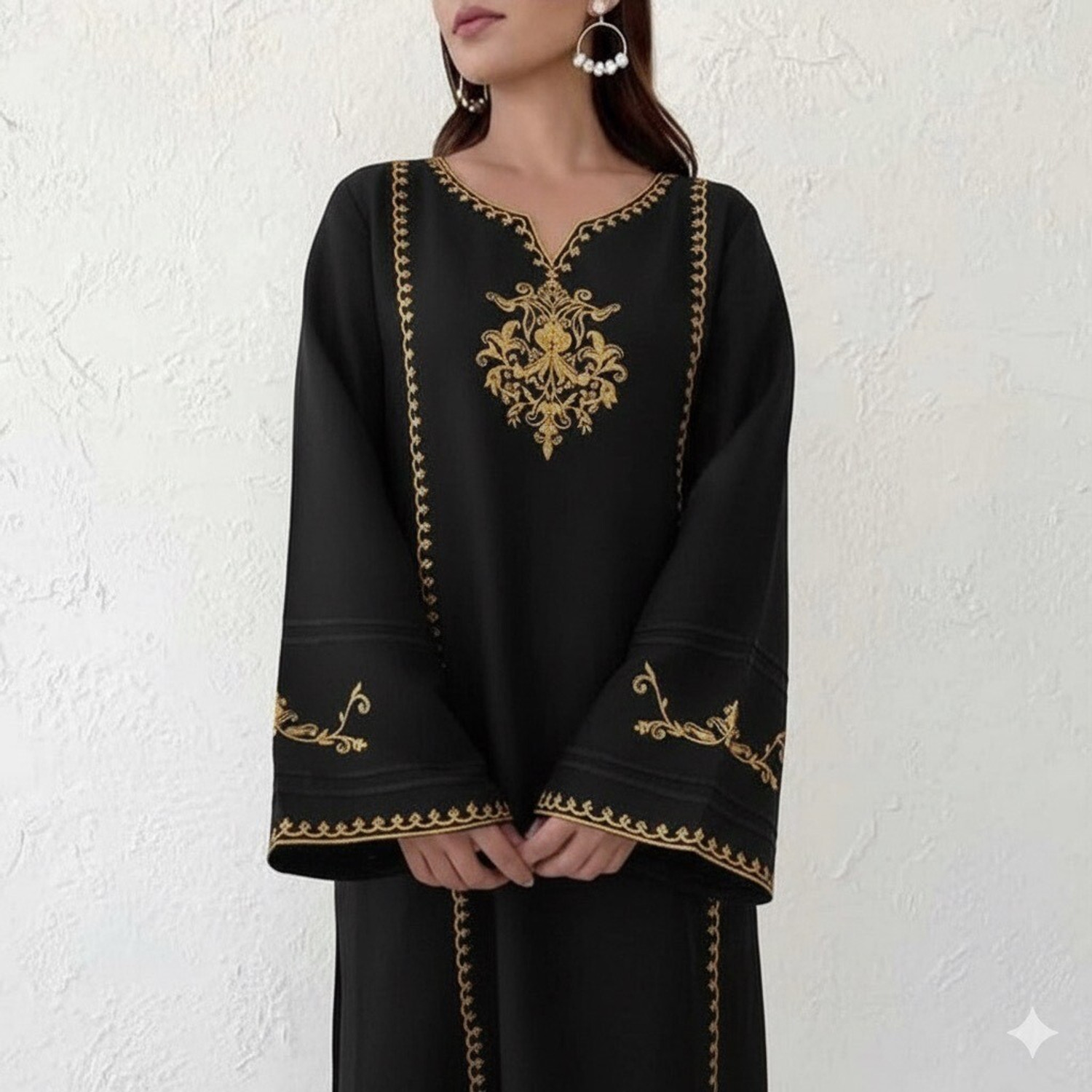 Image of weaRial Women Embroidered A-line Kurta