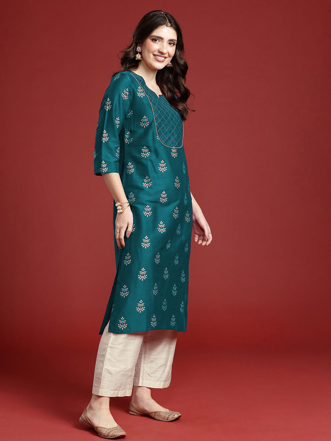 Image of PATMED Women Printed A-line Kurta