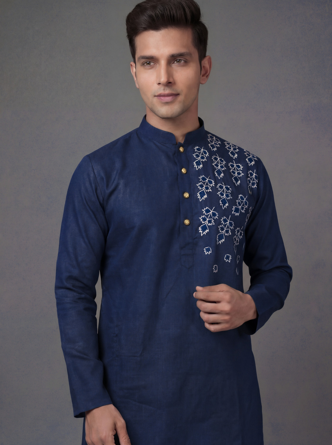 Image of Tibra Collection Men Embroidered Straight Kurta