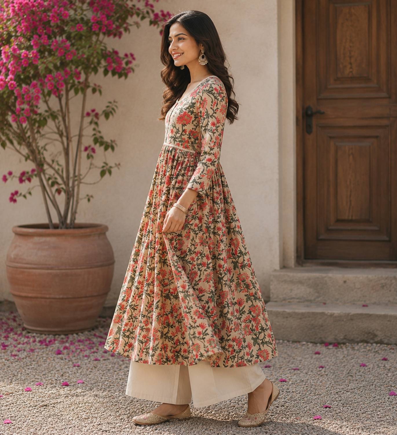 Women Ethnic Top Palazzo Set - Image 3