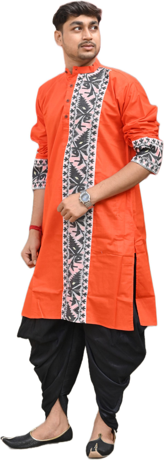 Image of Sumit online Men Self Design Straight Kurta