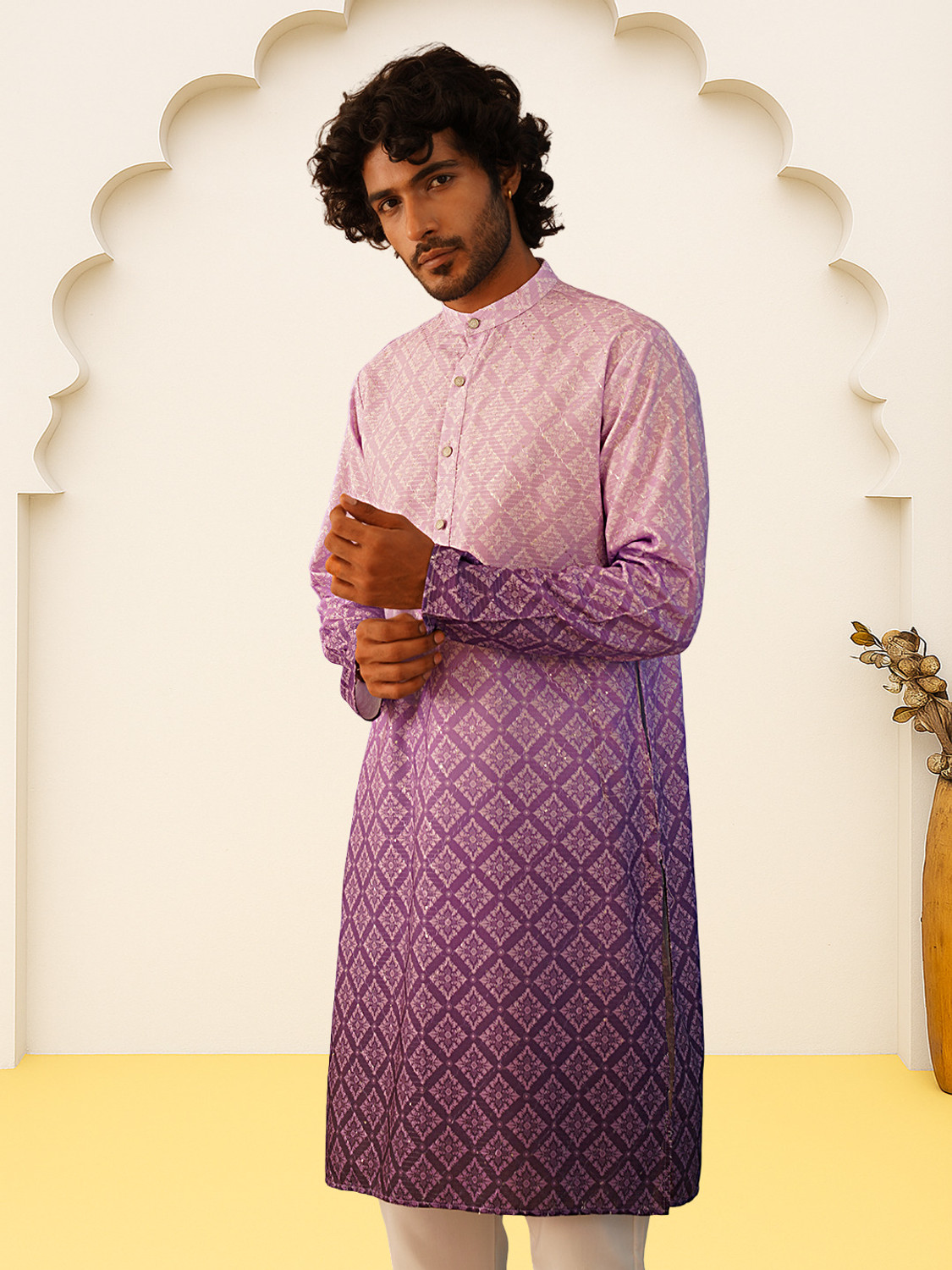 Image of Jompers Men Printed Straight Kurta