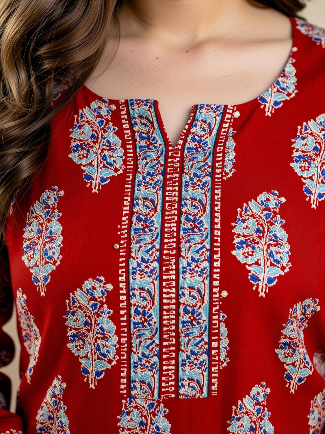 Image of Zaneta Women Floral Print Straight Kurta