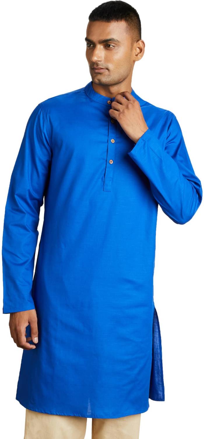 ALMORA Men Solid Straight Kurta