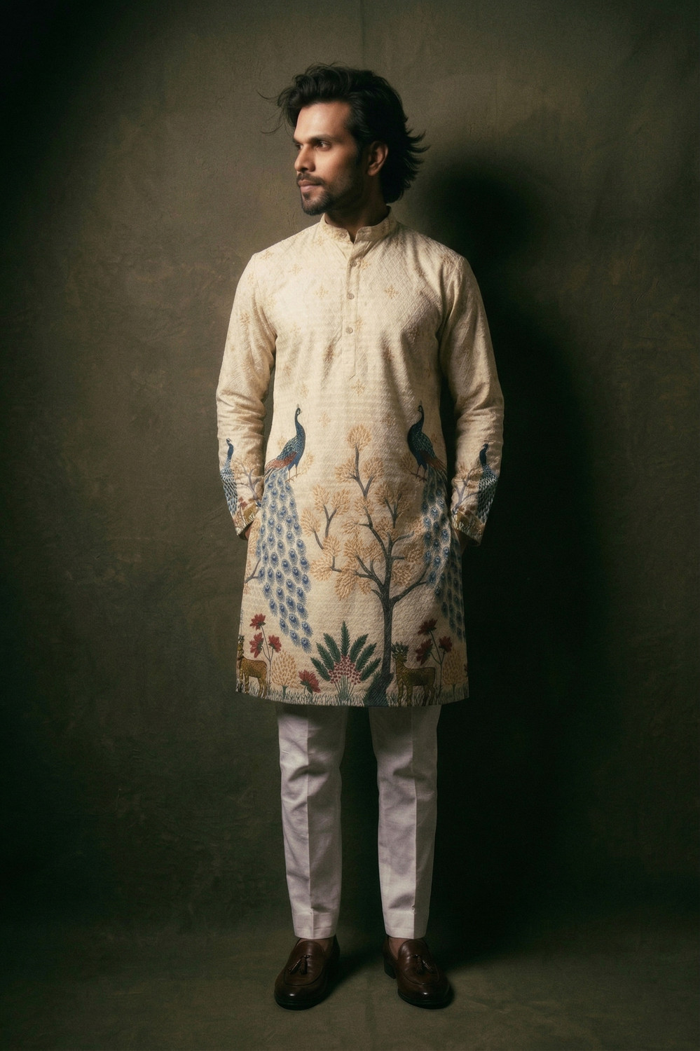 Image of BBS CREATION Men Printed Straight Kurta
