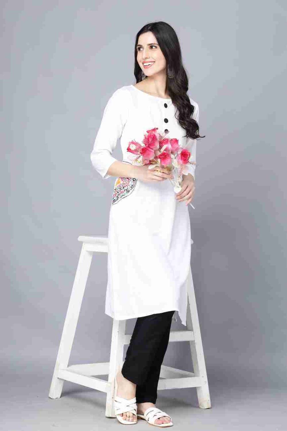 Badrika Women Solid Straight Kurta