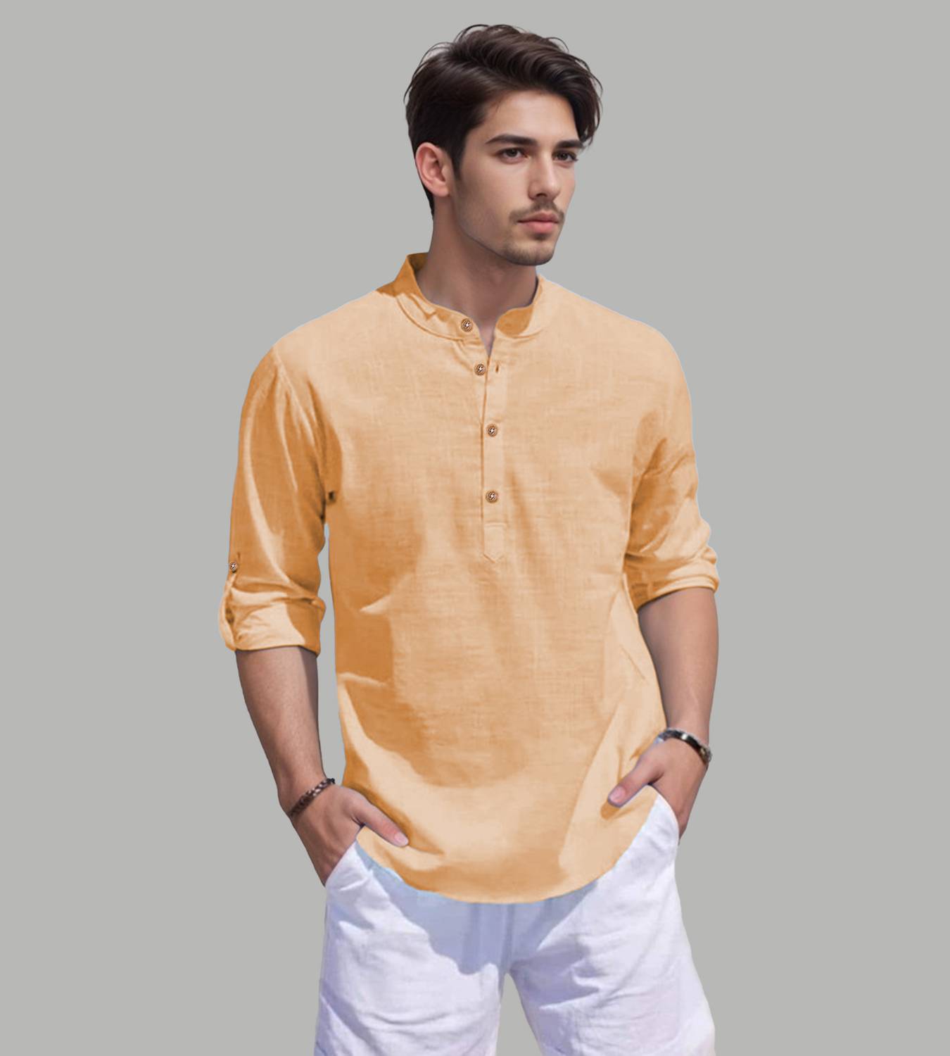 UNIFAV Men Solid Straight Kurta