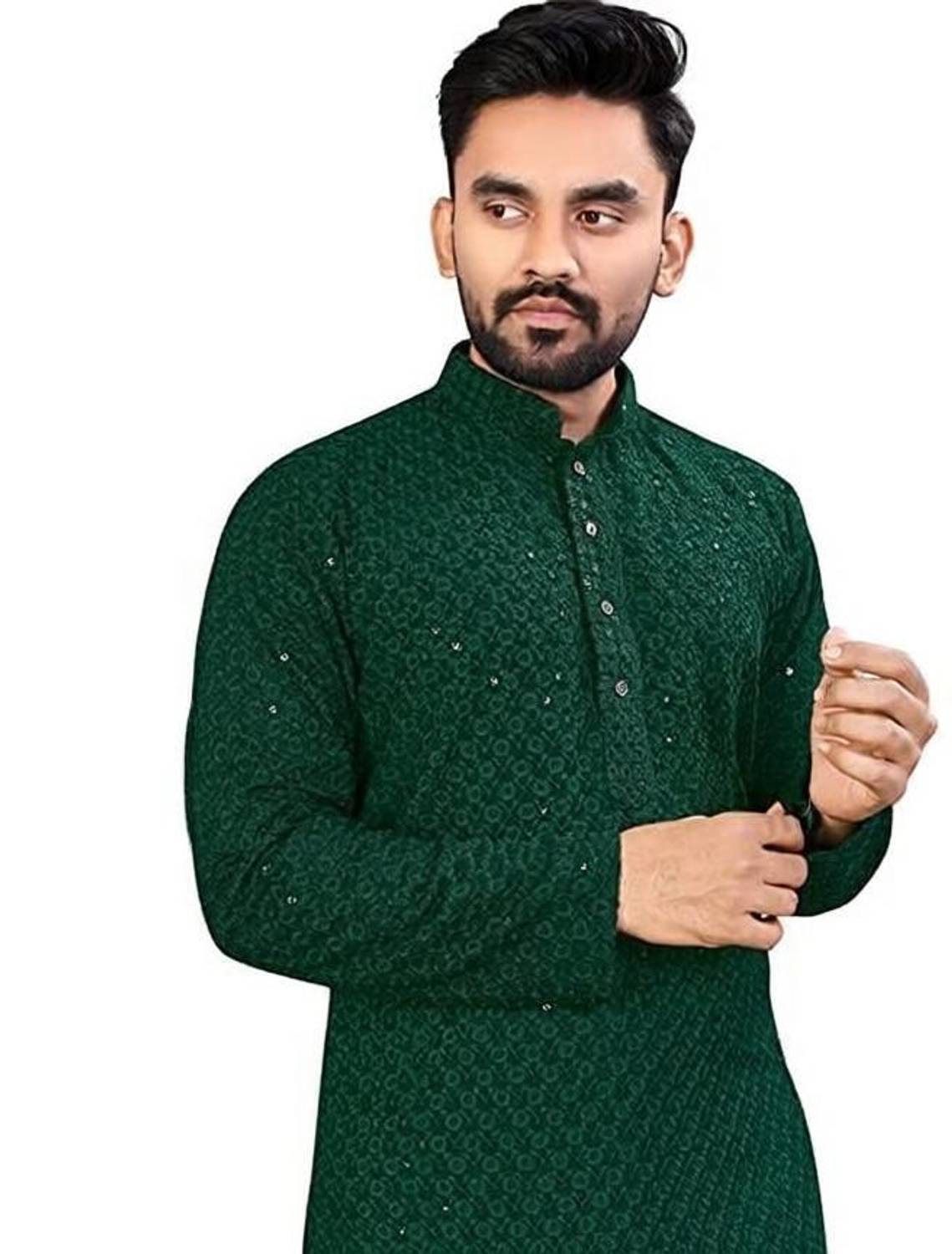 Growwax Men Embellished Straight Kurta
