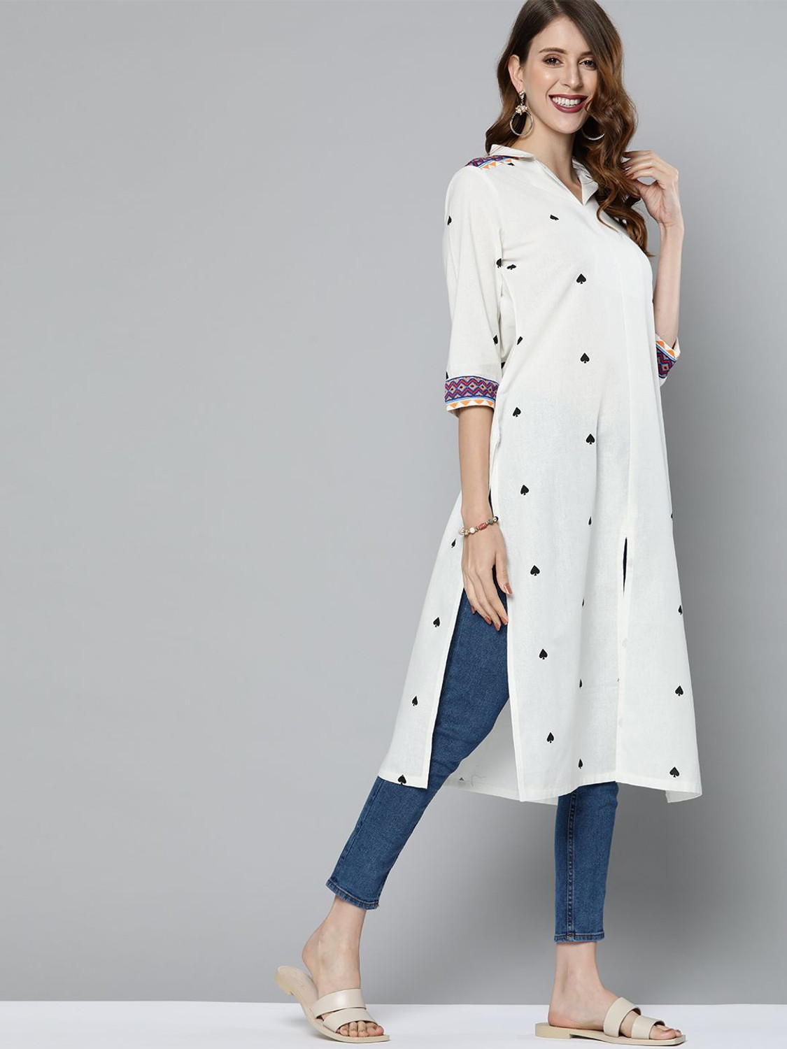 Image of HERE&NOW Women Printed A-line Kurta
