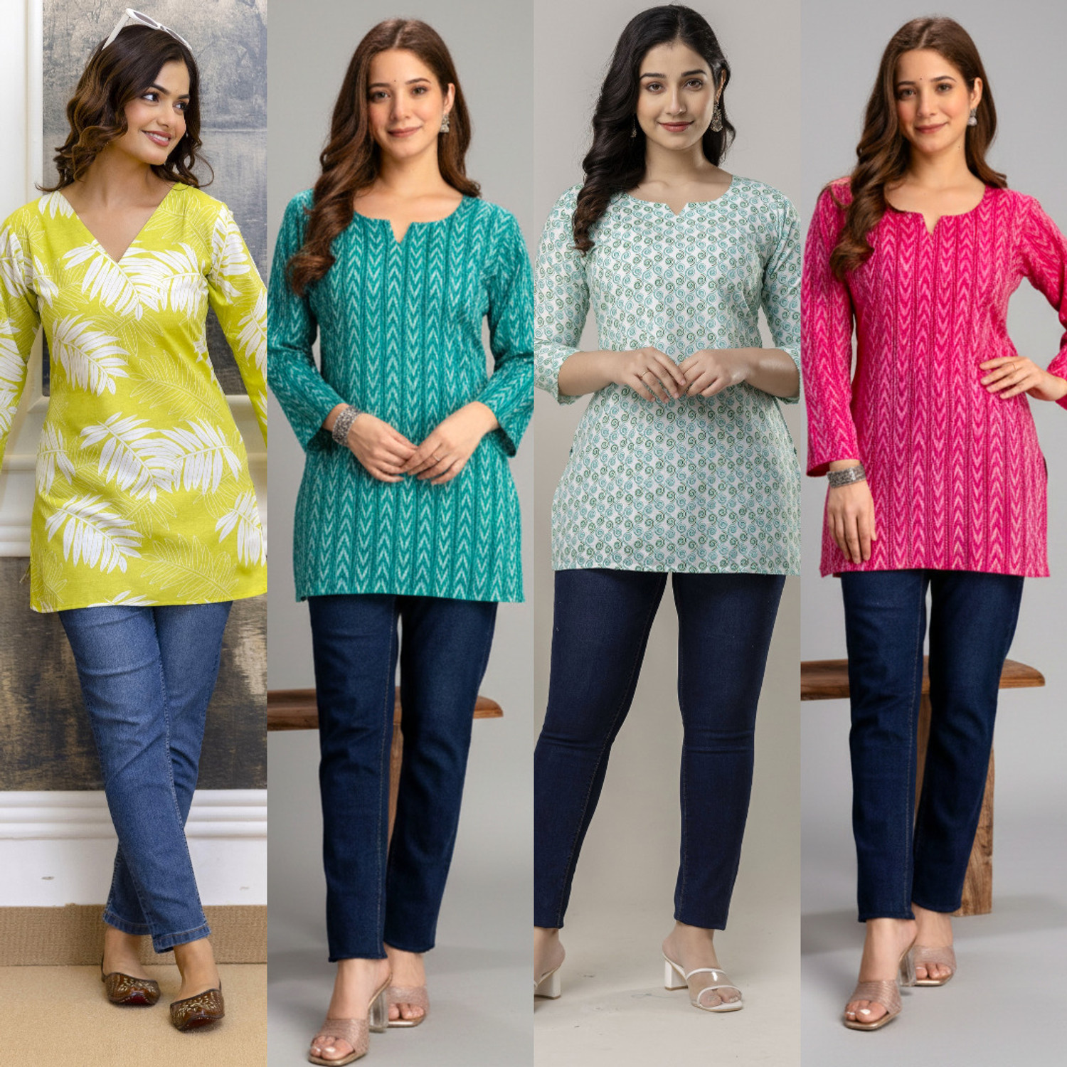 Rajab Creations Women Printed Straight Kurta