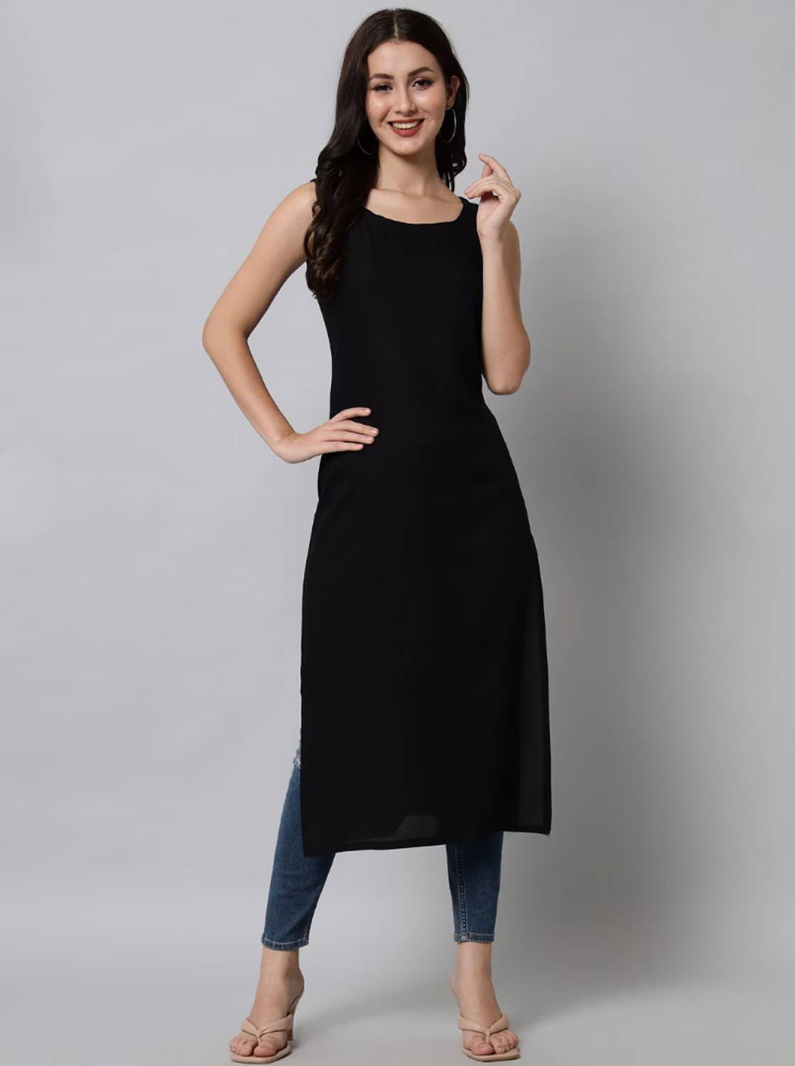 Amudee Fashion Women Solid Straight Kurta