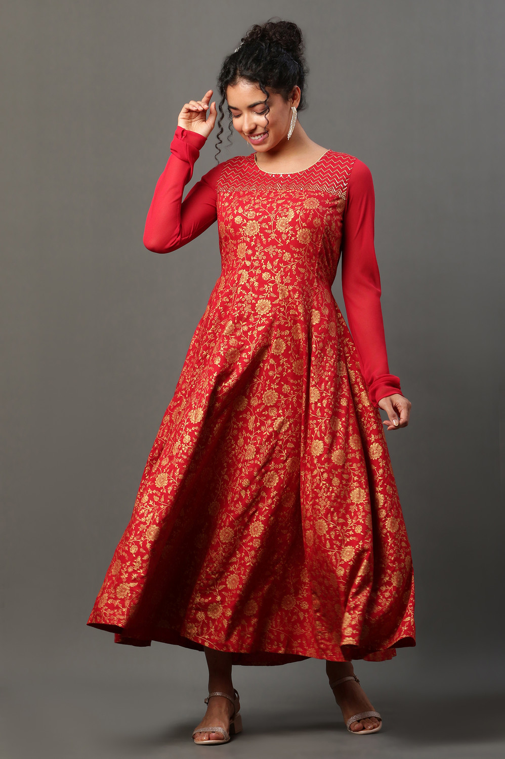 Image of Aurelia Women Floral Print A-line Kurta