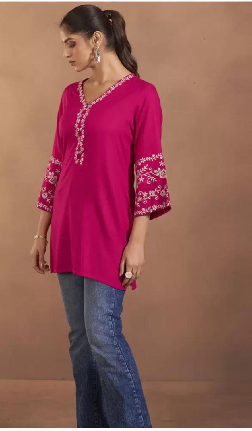 Image of Emica Women Embroidered Straight Kurta