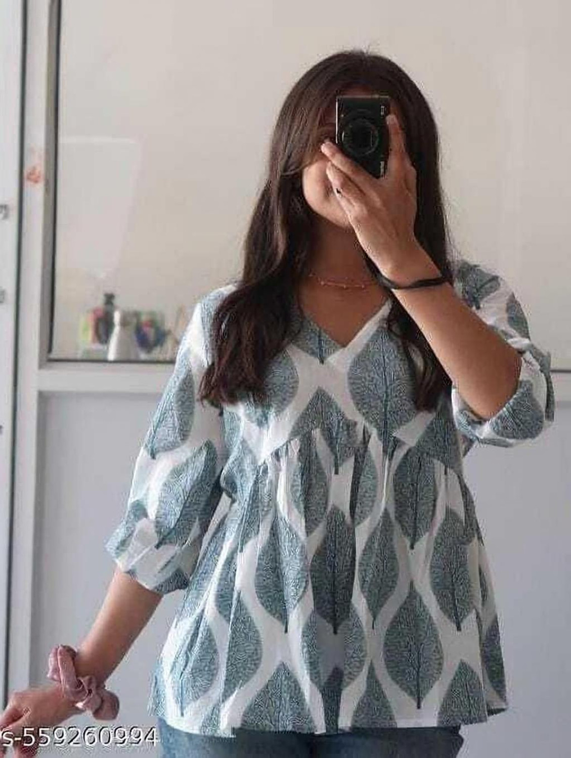 Image of sarswa Women Printed Flared Kurta